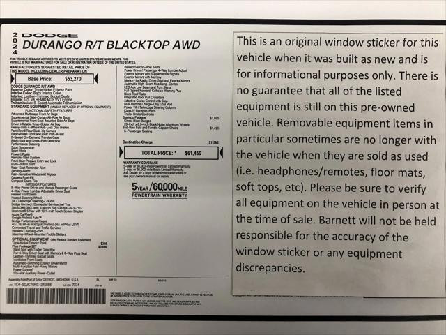 2024 Dodge Durango R/T Plus AWD 2024 Dodge Durango R/T Plus AWD