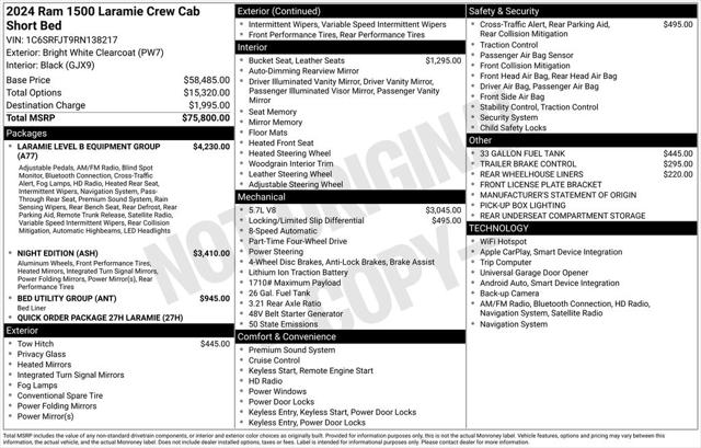 2024 RAM 1500 Laramie Crew Cab 4x4 57 Box