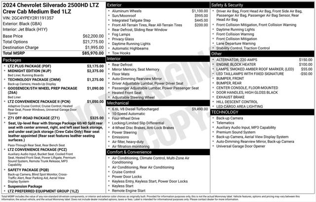 2024 Chevrolet Silverado 2500HD 4WD Crew Cab Standard Bed LTZ 2024 Chevrolet Silverado 2500HD 4WD Crew Cab Standard Bed LTZ