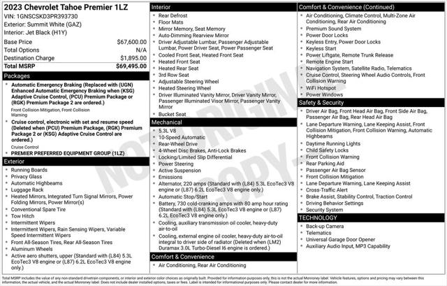 2023 Chevrolet Tahoe Premier 2023 Chevrolet Tahoe Premier