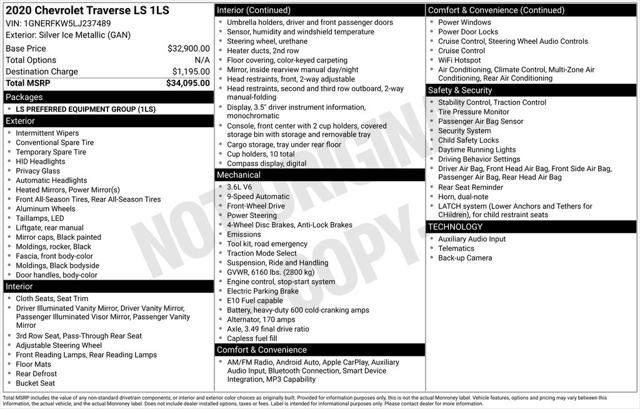 2020 Chevrolet Traverse FWD LS 2020 Chevrolet Traverse FWD LS