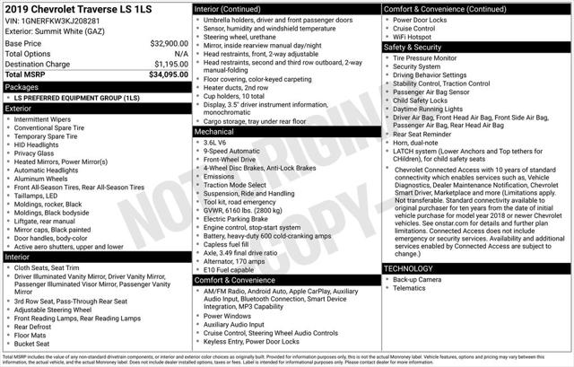 2019 Chevrolet Traverse LS 2019 Chevrolet Traverse LS