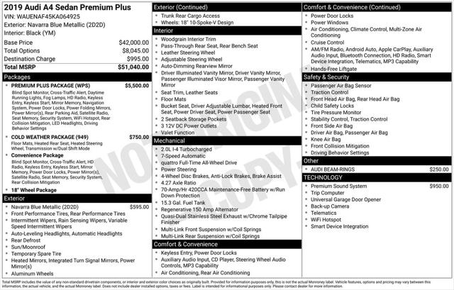 2019 Audi A4 45 Premium