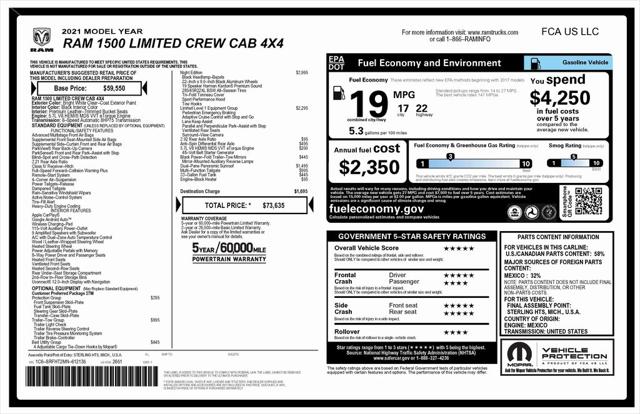 2021 RAM 1500 Limited Crew Cab 4x4 57 Box