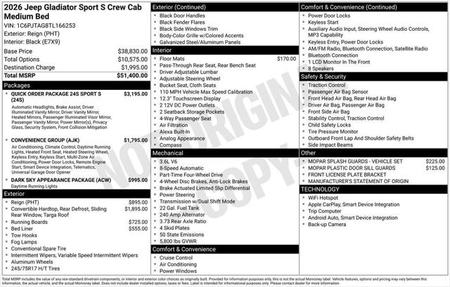 2026 Jeep Gladiator GLADIATOR SPORT S 4X4