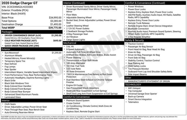 2020 Dodge Charger GT AWD 2020 Dodge Charger GT AWD