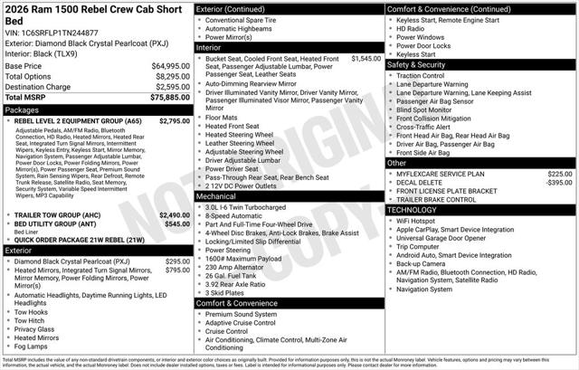 2026 RAM Ram 1500 RAM 1500 REBEL CREW CAB 4X4 57 BOX