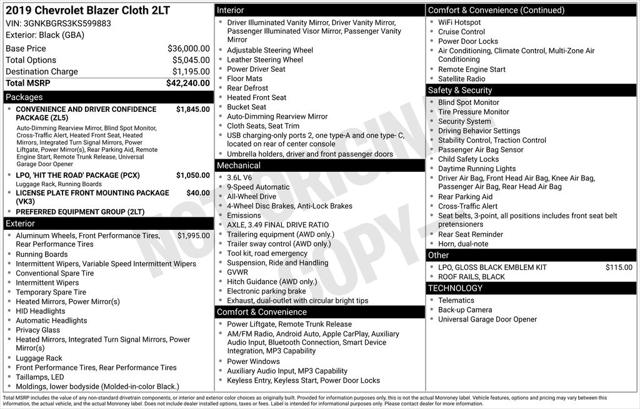 2019 Chevrolet Blazer Base 2019 Chevrolet Blazer Base