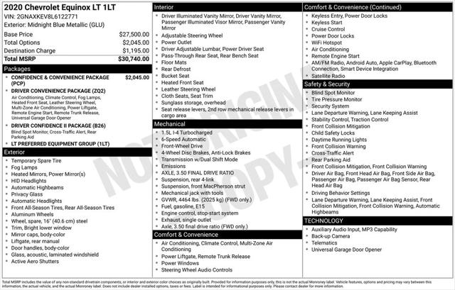 2020 Chevrolet Equinox FWD LT 1.5L Turbo 2020 Chevrolet Equinox FWD LT 1.5L Turbo