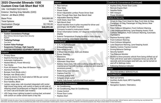 2025 Chevrolet Silverado 1500 2WD Crew Cab Short Bed Custom