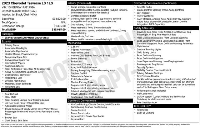 2023 Chevrolet Traverse FWD LS 2023 Chevrolet Traverse FWD LS