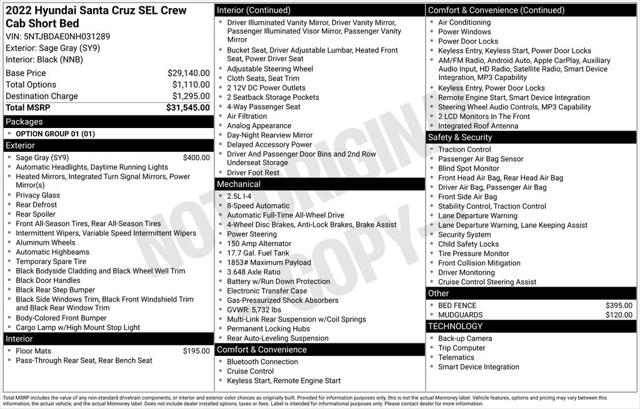 2022 Hyundai Santa Cruz SEL