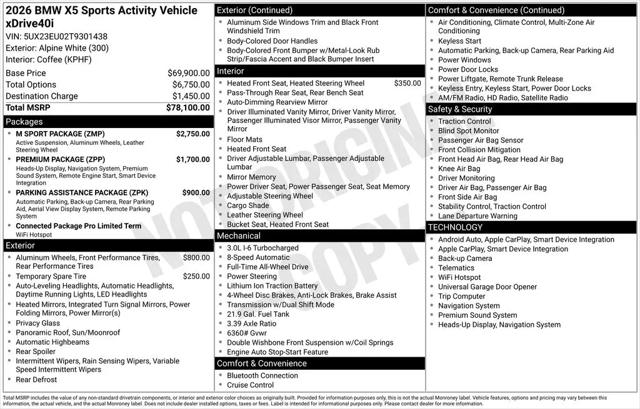2026 BMW X5 xDrive40i