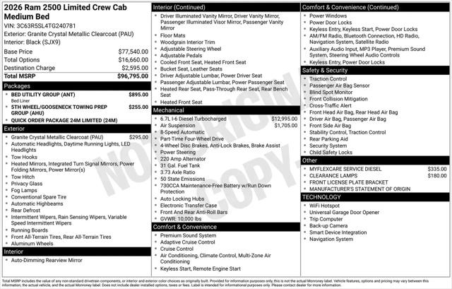 2026 Ram 2500 Limited Crew Cab 4x4 64 Box
