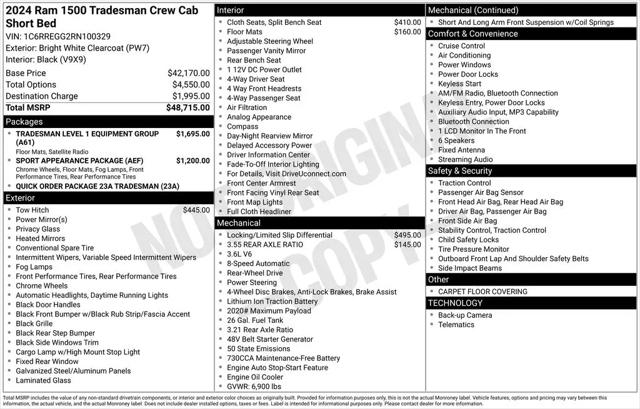 2024 Ram 1500 Tradesman Crew Cab 4x2 5'7" Box