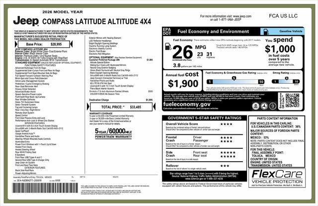 2026 Jeep Compass Latitude Altitude