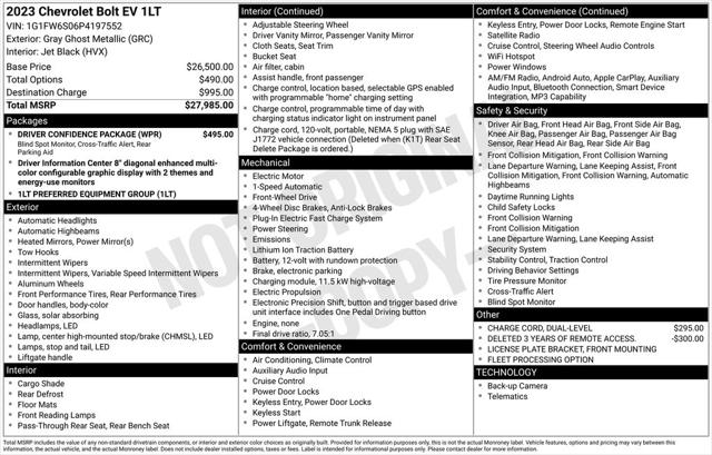 2023 Chevrolet Bolt EV FWD 1LT