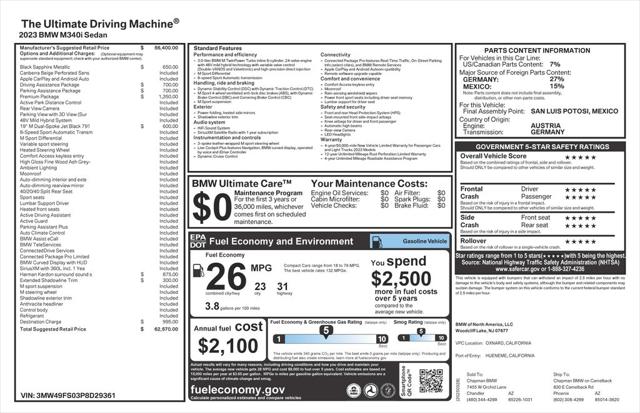 2023 BMW 3 Series M340i Sedan 2023 BMW 3 Series M340i Sedan