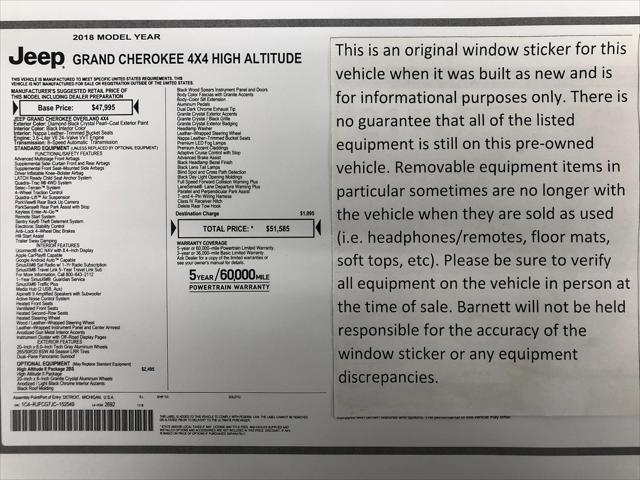 2018 Jeep Grand Cherokee High Altitude 4x4