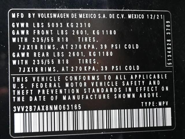 2022 Volkswagen Tiguan 2.0T SE