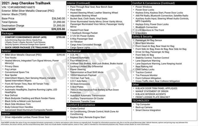2021 Jeep Cherokee Trailhawk 4X4