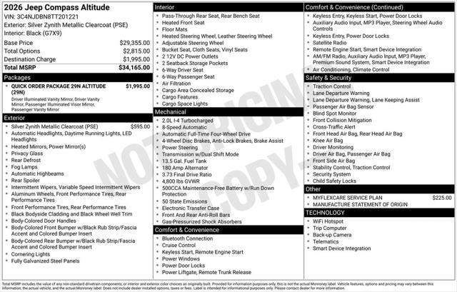 2026 Jeep Compass Latitude Altitude