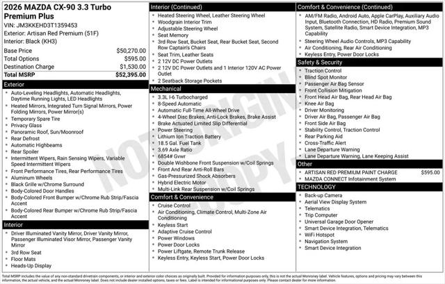 2026 Mazda X-90 3.3 Turbo Premium Plus