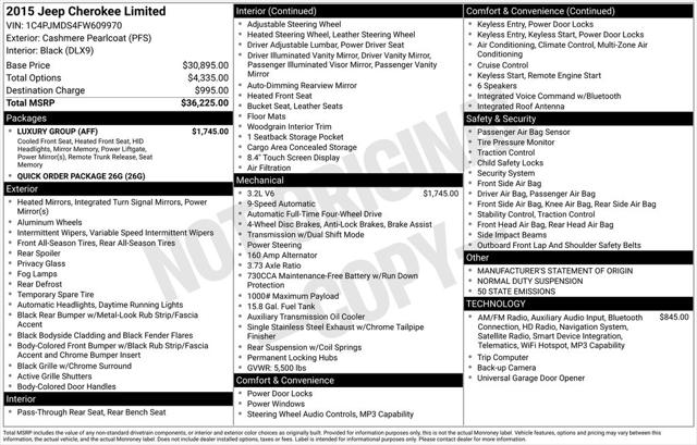 2015 Jeep Cherokee Limited 2015 Jeep Cherokee Limited