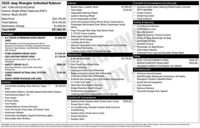 2020 Jeep Wrangler Unlimited Rubicon 4X4