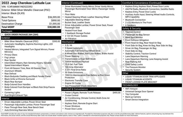 2022 Jeep Cherokee Latitude Lux 4x4