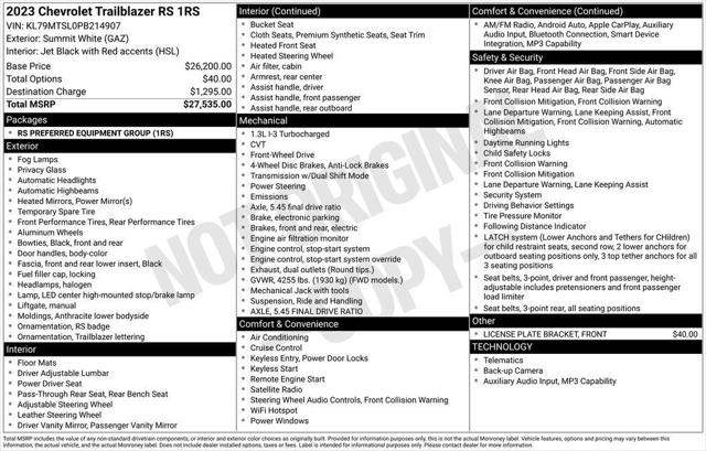 2023 Chevrolet Trailblazer FWD RS