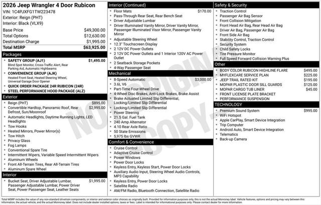 2026 Jeep Wrangler WRANGLER 4-DOOR RUBICON