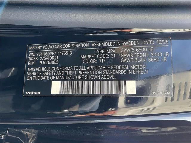 2026 Volvo XC90 Plug-In Hybrid Ultra, T8 AWD, Electric/Gasoline, Bright, 7 Seats
