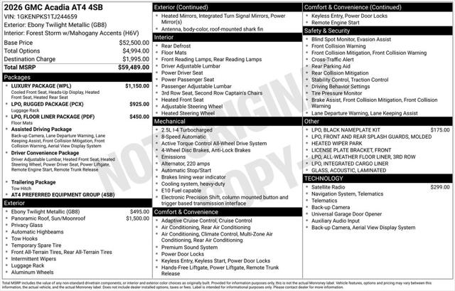 2026 GMC Acadia AT4 AWD