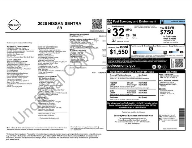 2026 Nissan Sentra SR