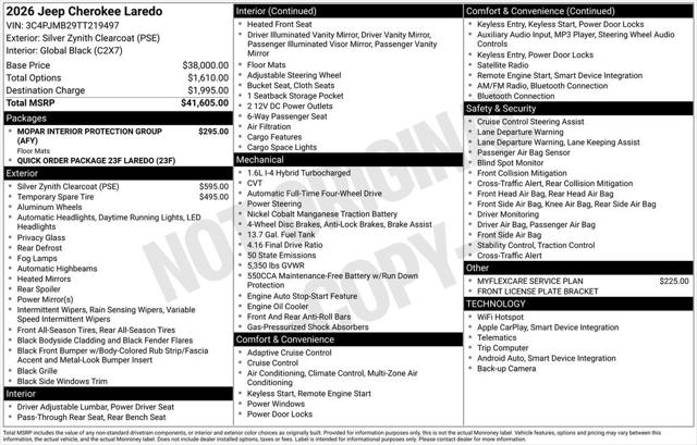 2026 Jeep Cherokee CHEROKEE LAREDO 4X4