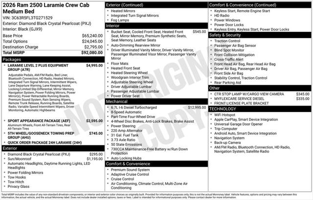 2026 RAM Ram 2500 RAM 2500 LARAMIE CREW CAB 4X4 64 BOX