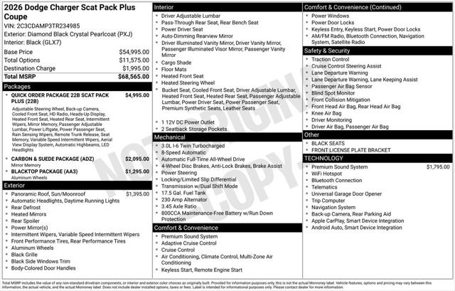 2026 Dodge Charger CHARGER SCAT PACK PLUS 2-DOOR AWD