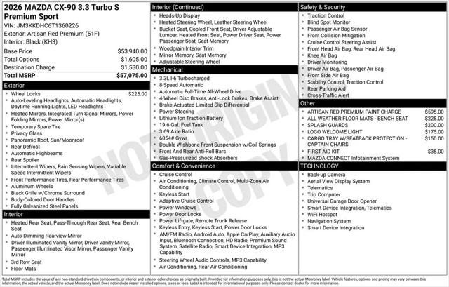 2026 Mazda X-90 3.3 Turbo S Premium Sport