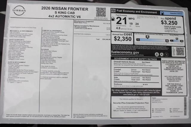 2026 Nissan Frontier King Cab S 4x2
