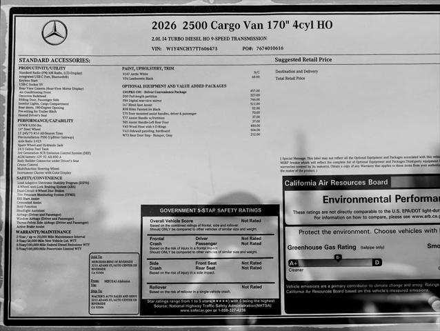 2026 Mercedes-Benz Sprinter 2500 High Roof 4-Cyl Diesel HO