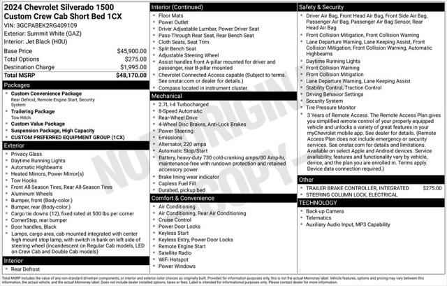 2024 Chevrolet Silverado 1500 2WD Crew Cab Short Bed Custom