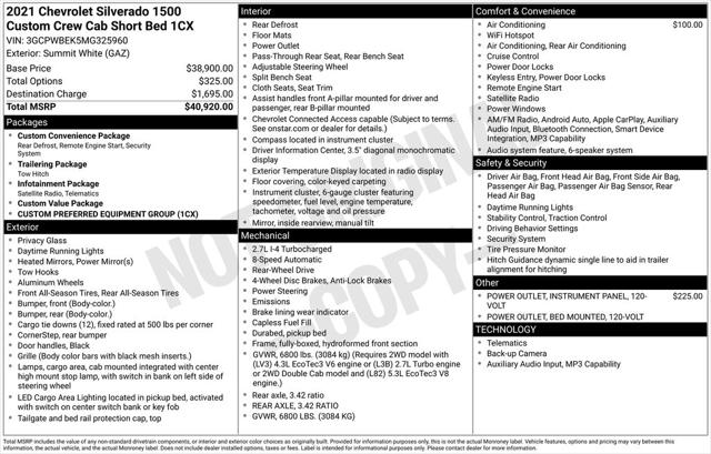 2021 Chevrolet Silverado 1500 2WD Crew Cab Short Bed Custom