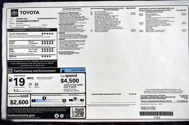 2026 Toyota Tundra Platinum CrewMax 5.5' Bed