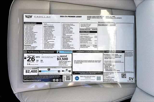 2026 Cadillac CT4 Premium Luxury RWD