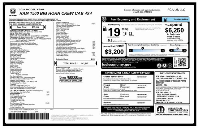 2024 RAM 1500 Big Horn Crew Cab 4x4 64 Box