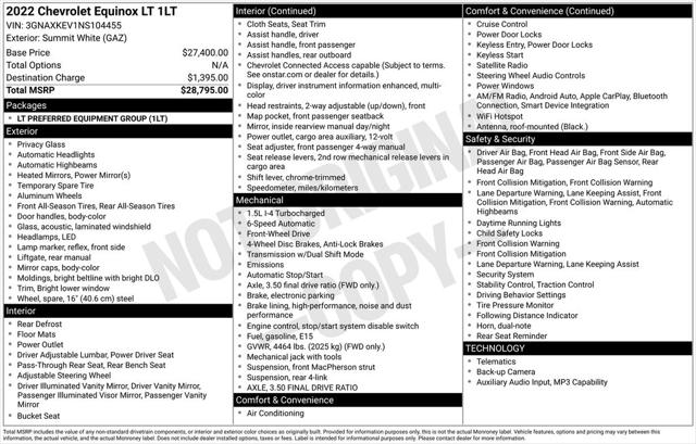2022 Chevrolet Equinox FWD LT