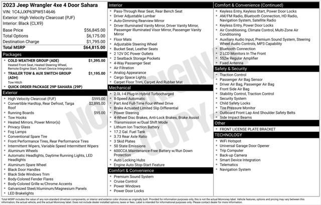2023 Jeep Wrangler 4xe Sahara 4x4