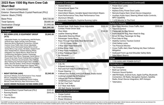 2023 RAM 1500 Big Horn Crew Cab 4x4 57 Box