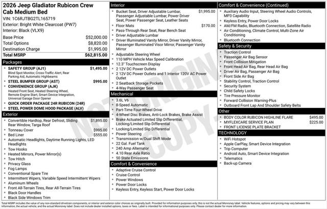 2026 Jeep Gladiator GLADIATOR RUBICON 4X4